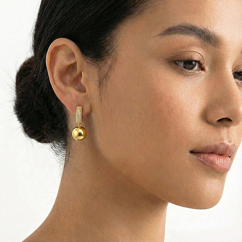 Dazzling 18K Gold-Plated Pearl Hoop Earrings: Instant Luxe Glam!